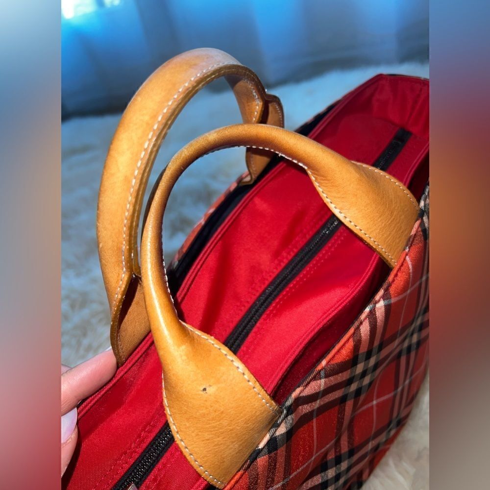 AUTH BURBERRY BAG IN RED/ORANGE!!!! - Picture 4 of 15